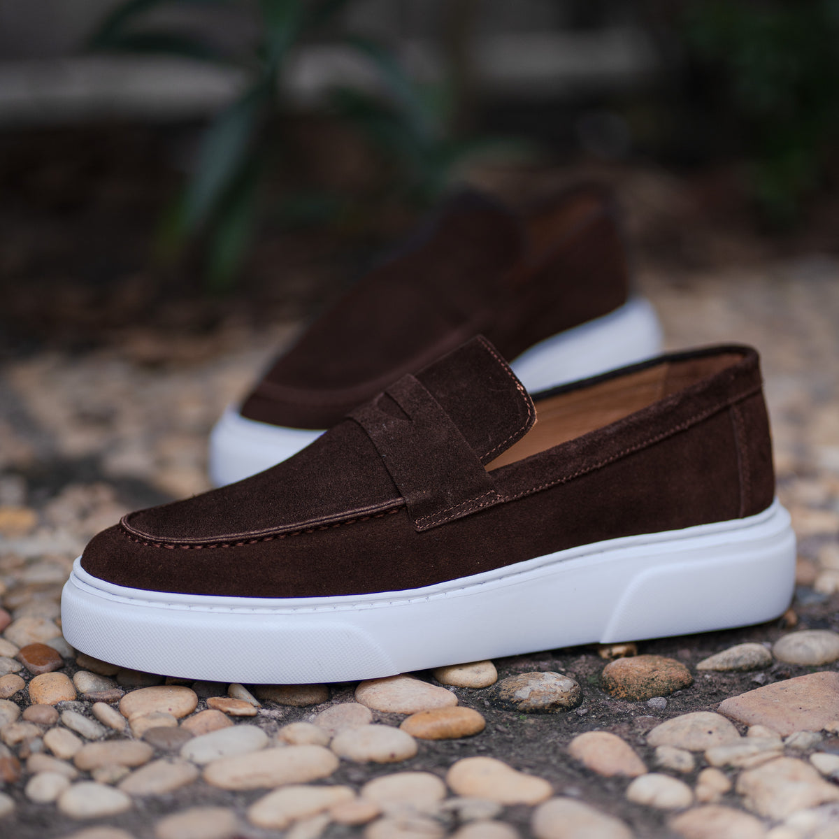 Mocassin basket daim café - Yazuribora