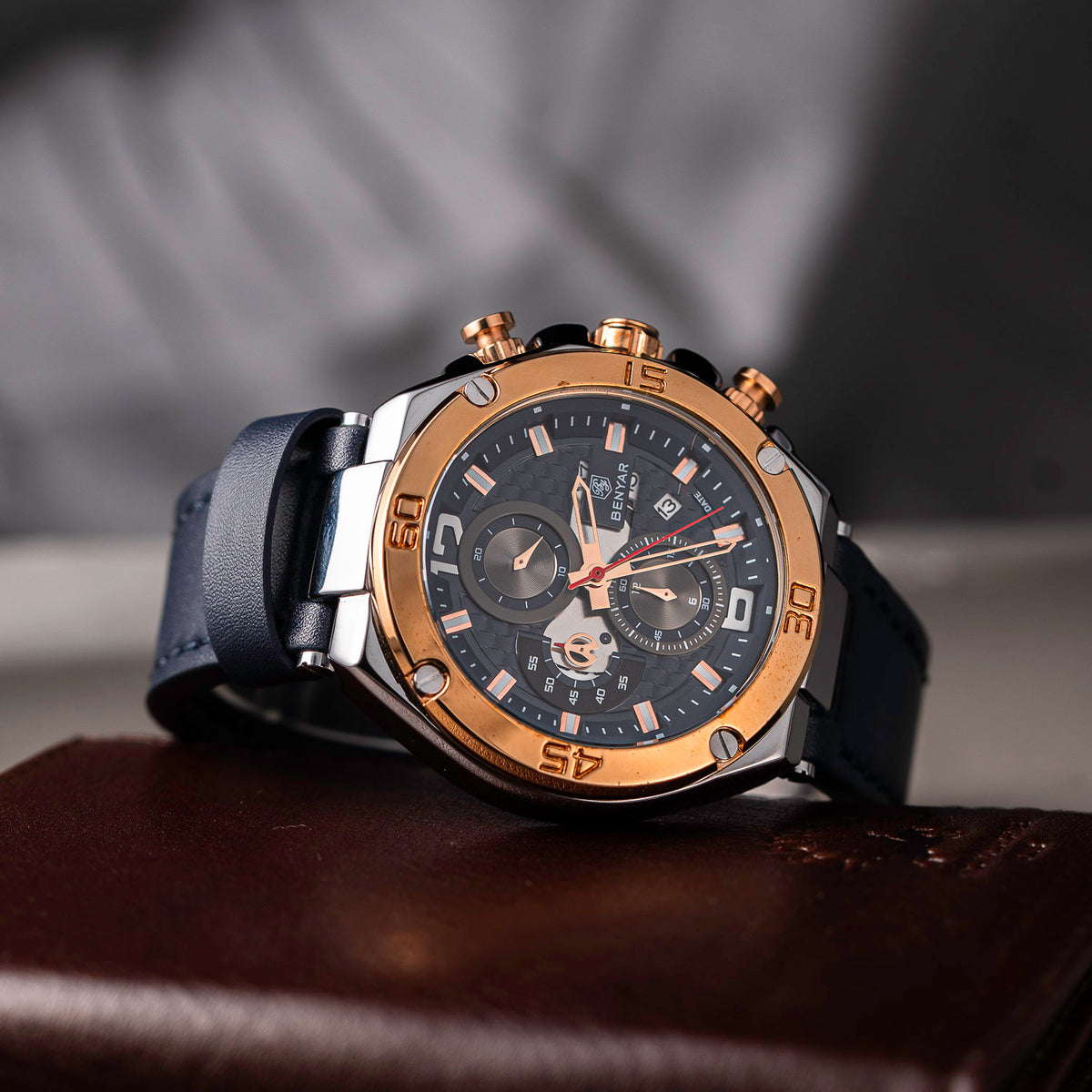 Montre homme bleu nuit