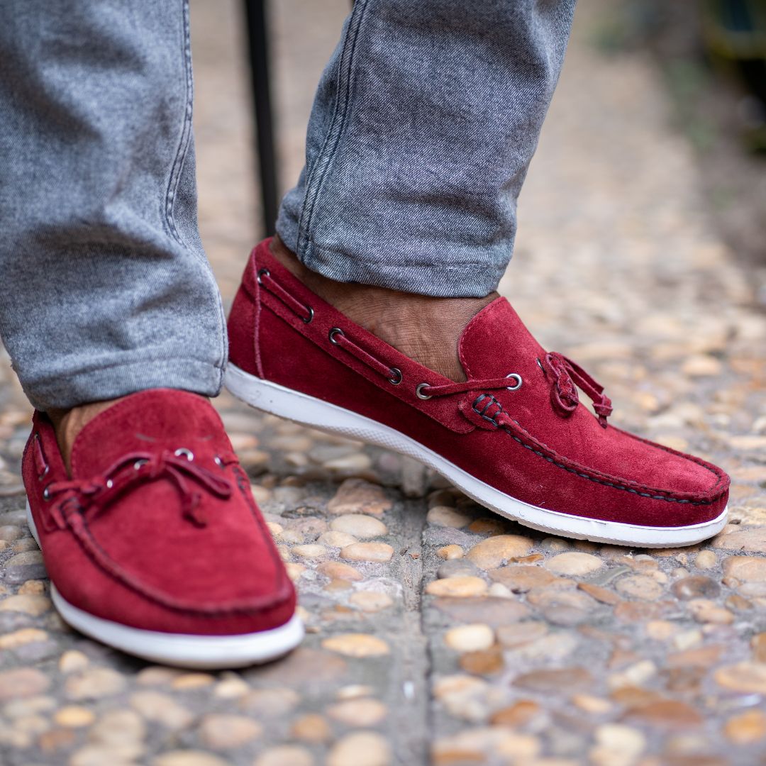 Mocassin Relaxe rouge bordeau MDV8