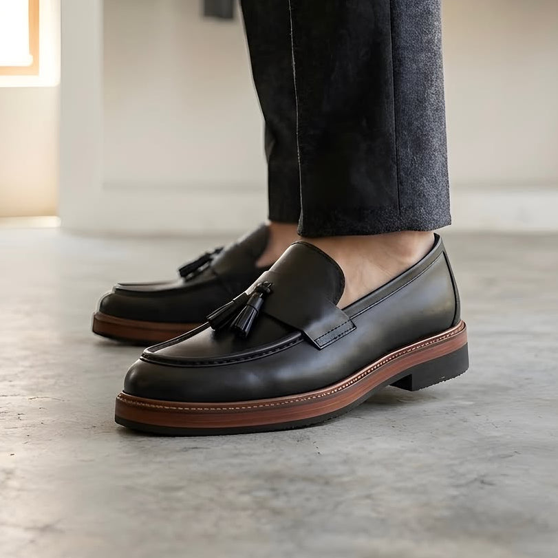 Mocassin cuir noir MCC1