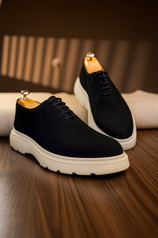Chaussure cuir nubuck noir