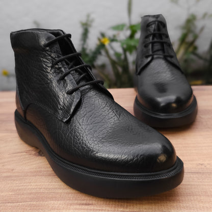 Semi boot cuir noir BCT1