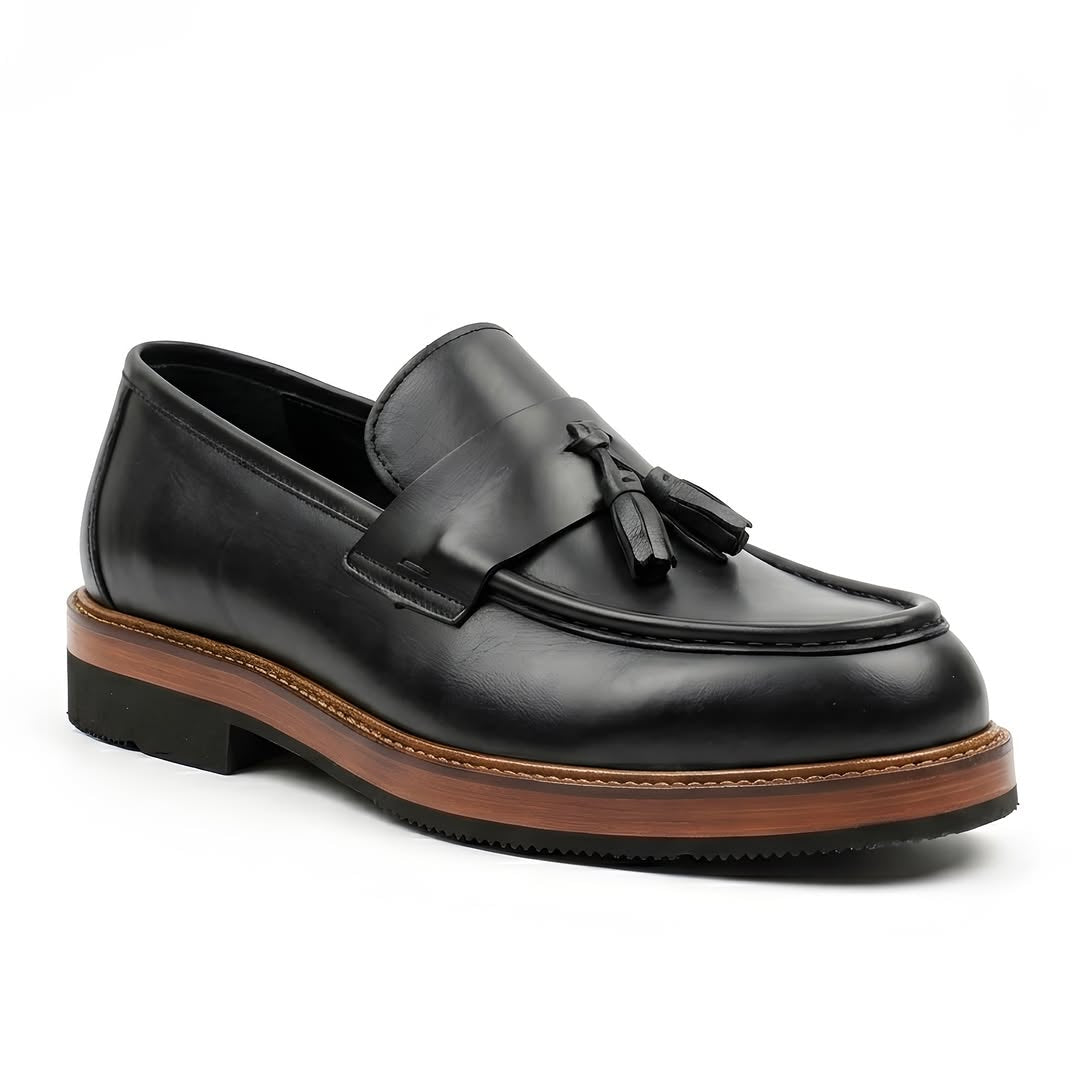 Mocassin cuir noir MCC1