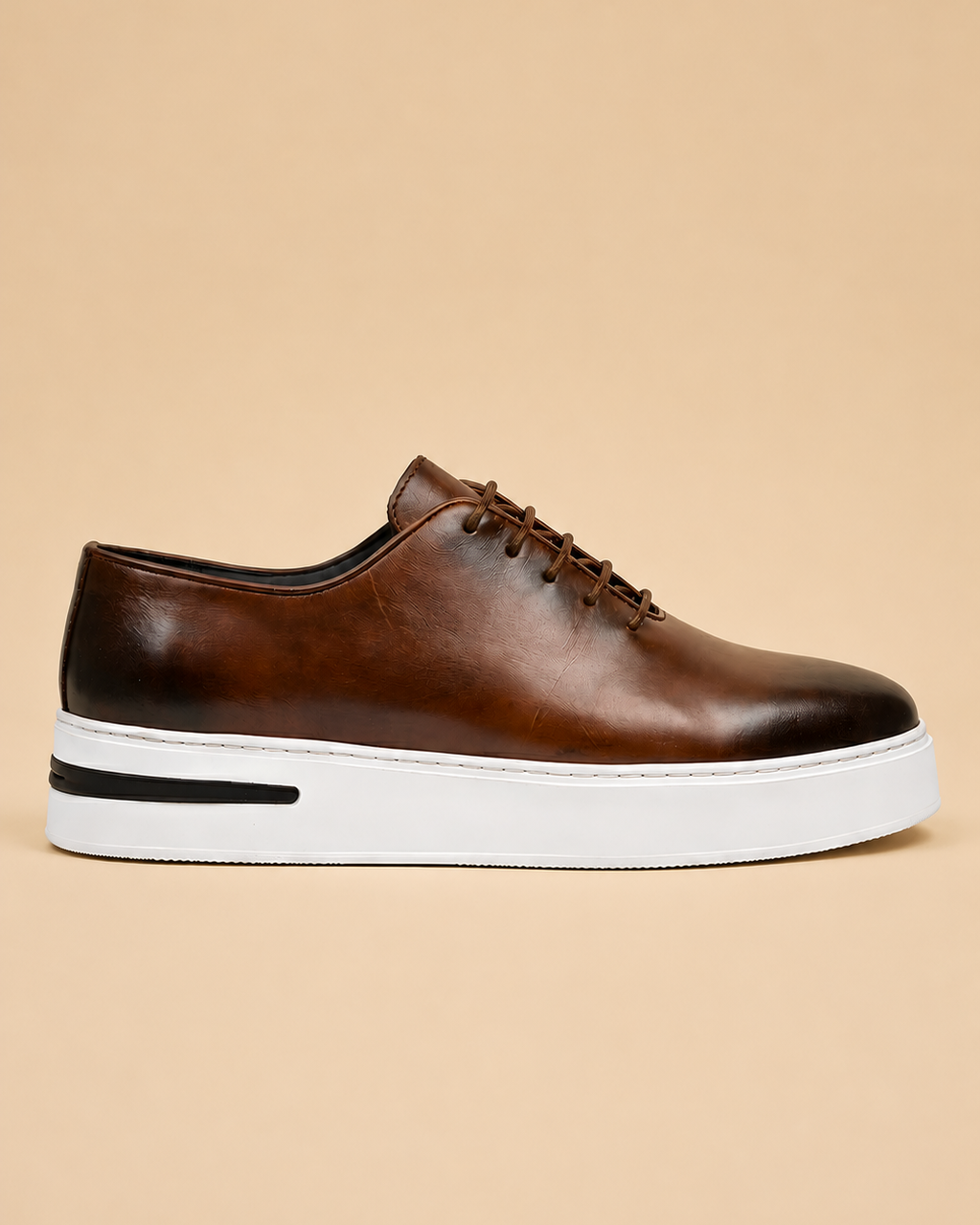 basket chaussure en cuir café VIP Bcj3