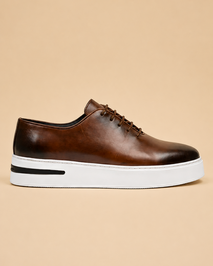 basket chaussure en cuir café VIP Bcj3