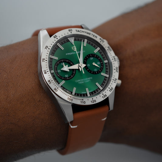 Montre homme fond vert