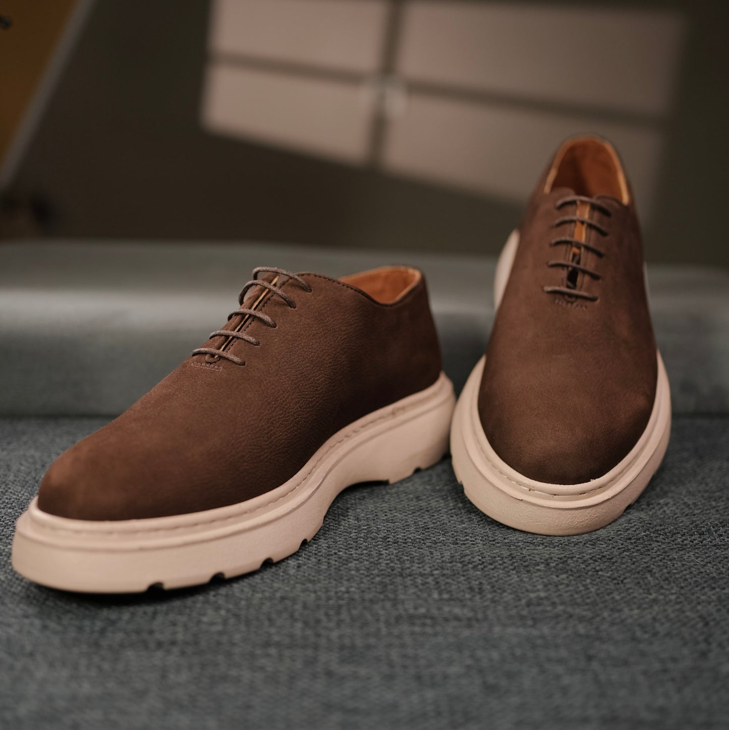 Chaussure cuir Nubuck café