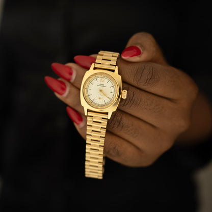 Montre dame dorée mini carré