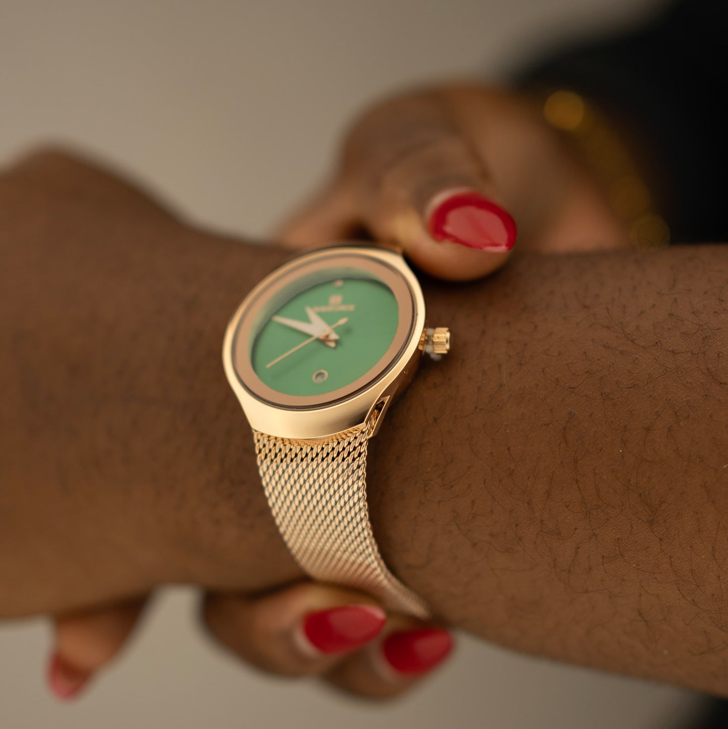 Montre dame dorée rose