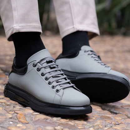 Basket classique  gris en cuir
