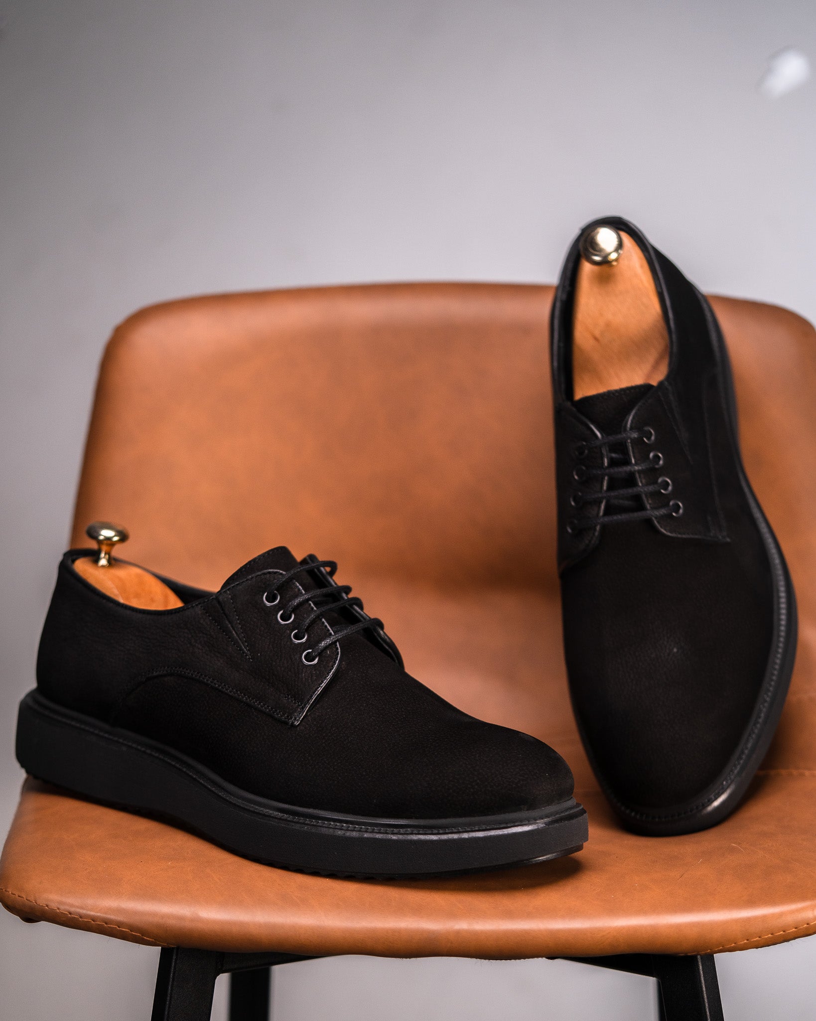chaussure nubuck cuir noir - Yazuribora
