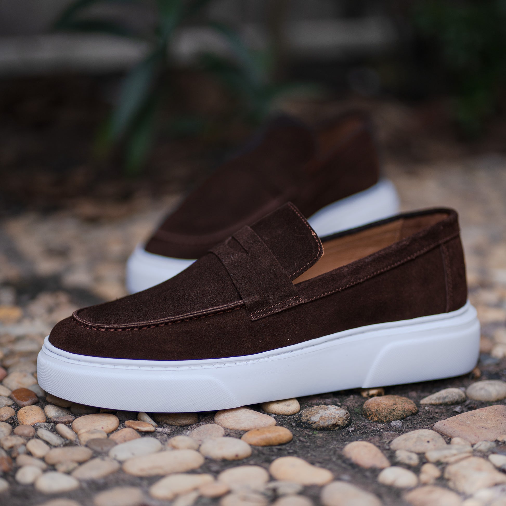 Mocassin basket daim café - Yazuribora