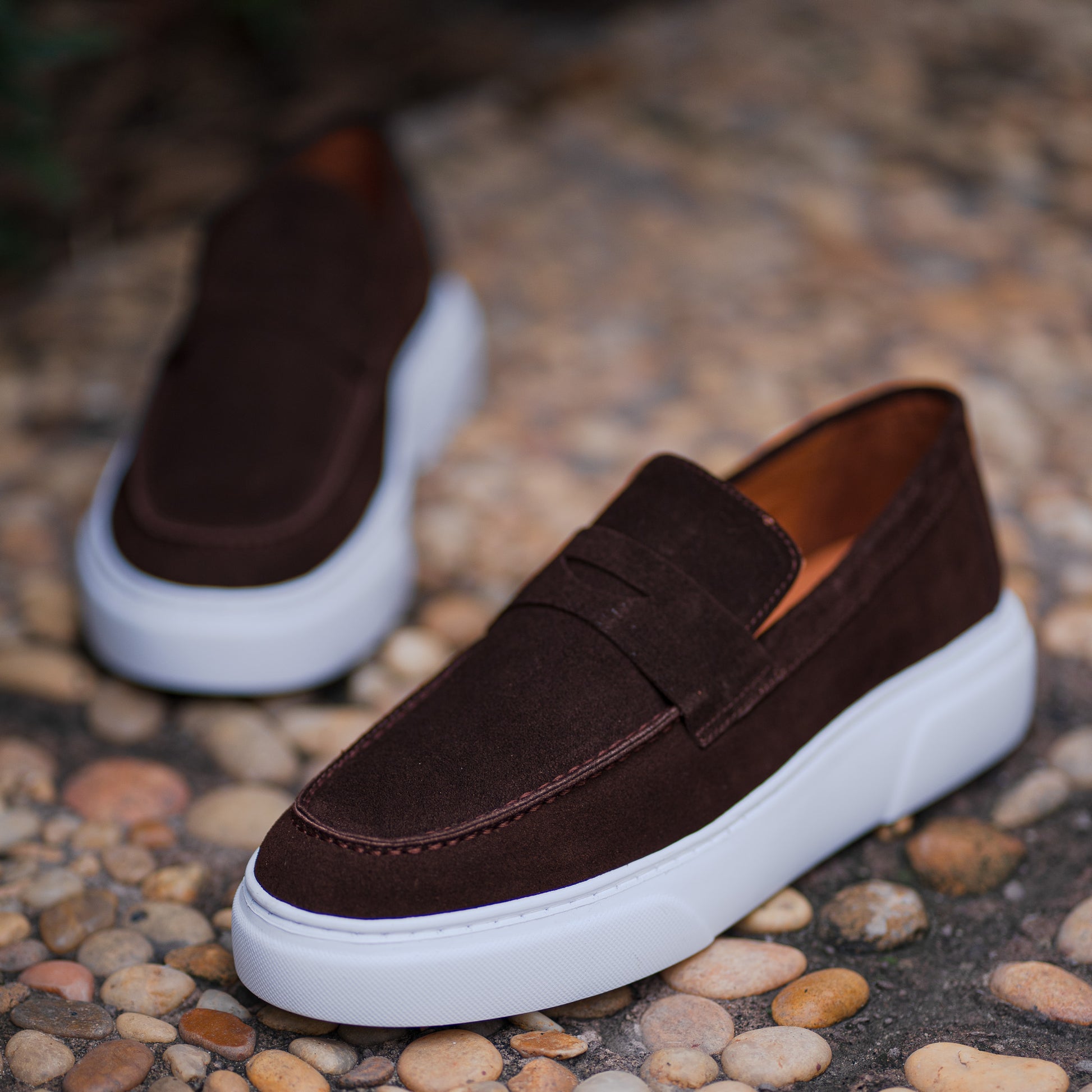 Mocassin basket daim café - Yazuribora