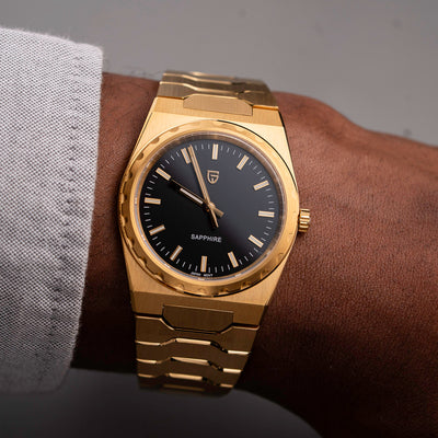 Montre Homme dorée slim