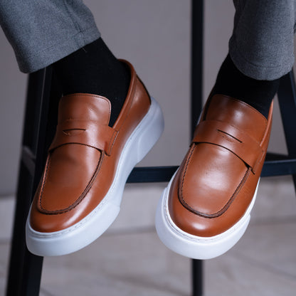 Mocassin basket marron cuir MBC2