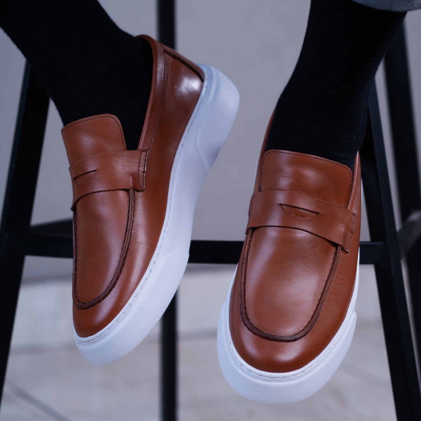 Mocassin basket marron cuir MBC2