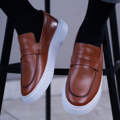 Mocassin basket marron cuir MBC2