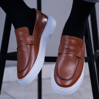 Mocassin basket marron cuir MBC2