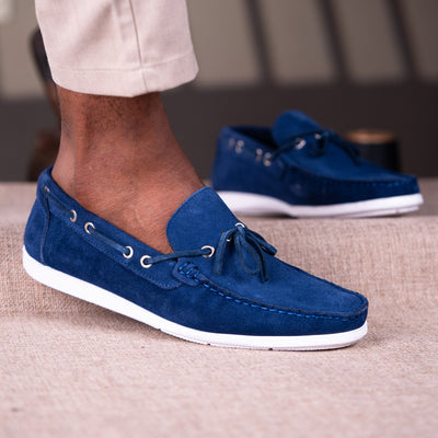 Mocassin Relaxe bleu daim MDV5