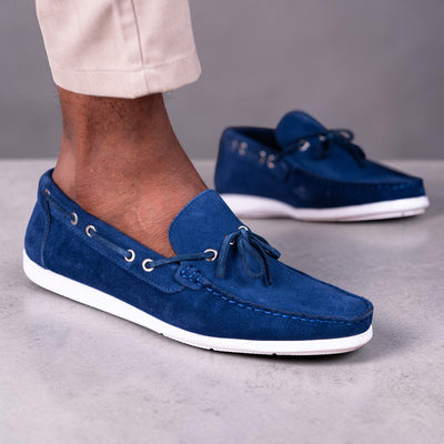 Mocassin Relaxe bleu daim MDV5