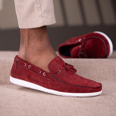 Mocassin Relaxe rouge bordeau MDV8