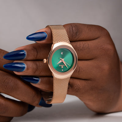 Montre dame dorée rose