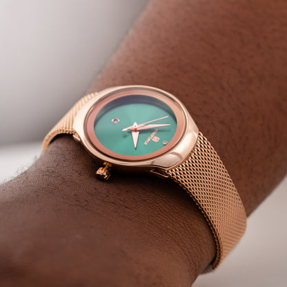 Montre dame dorée rose
