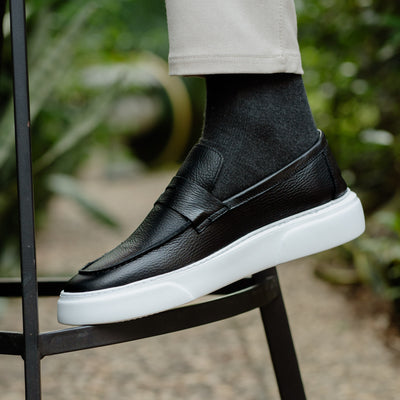 Mocassin basket Noir cuir MCM1