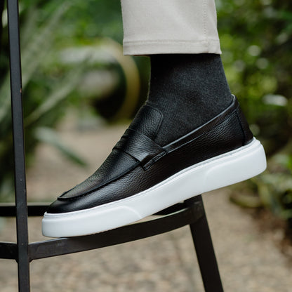 Mocassin basket Noir cuir MCM1