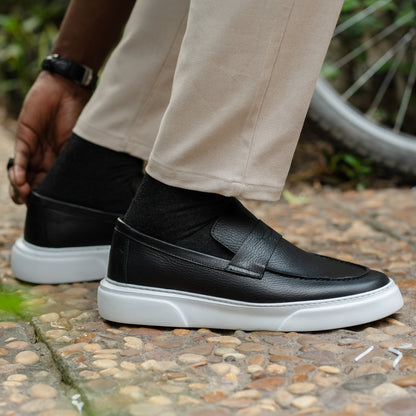 Mocassin basket Noir cuir MCM1