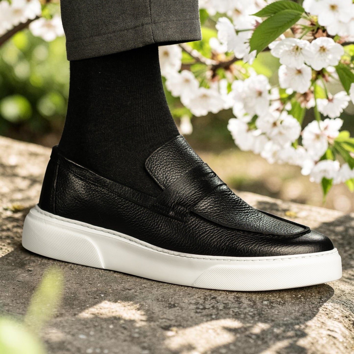 Mocassin basket Noir cuir MCM1