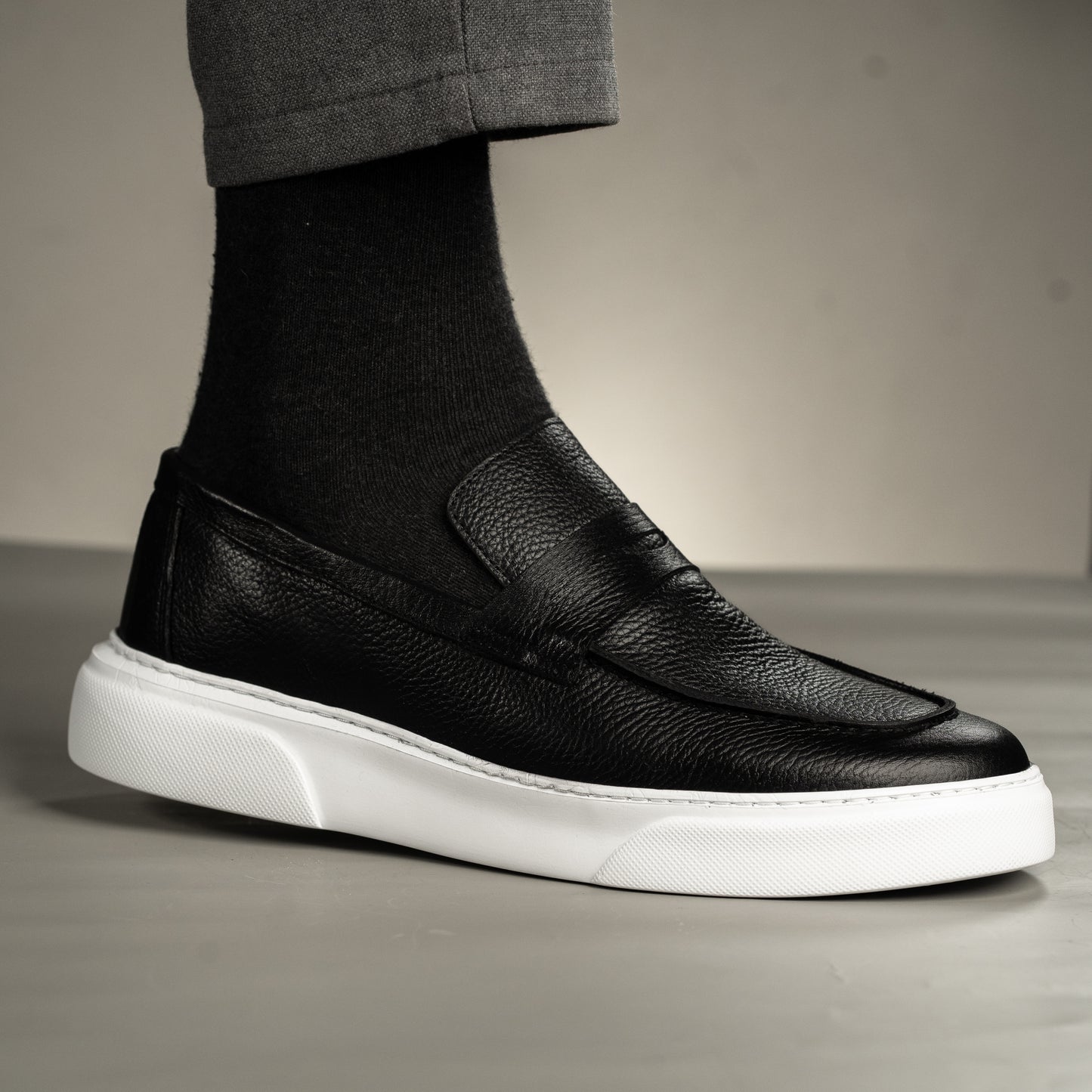 Mocassin basket Noir cuir MCM1