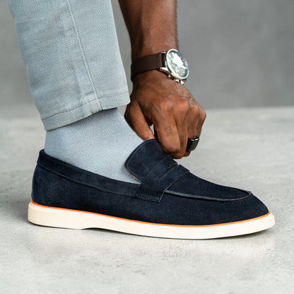 Mocassin Relaxe daim bleu MDH5