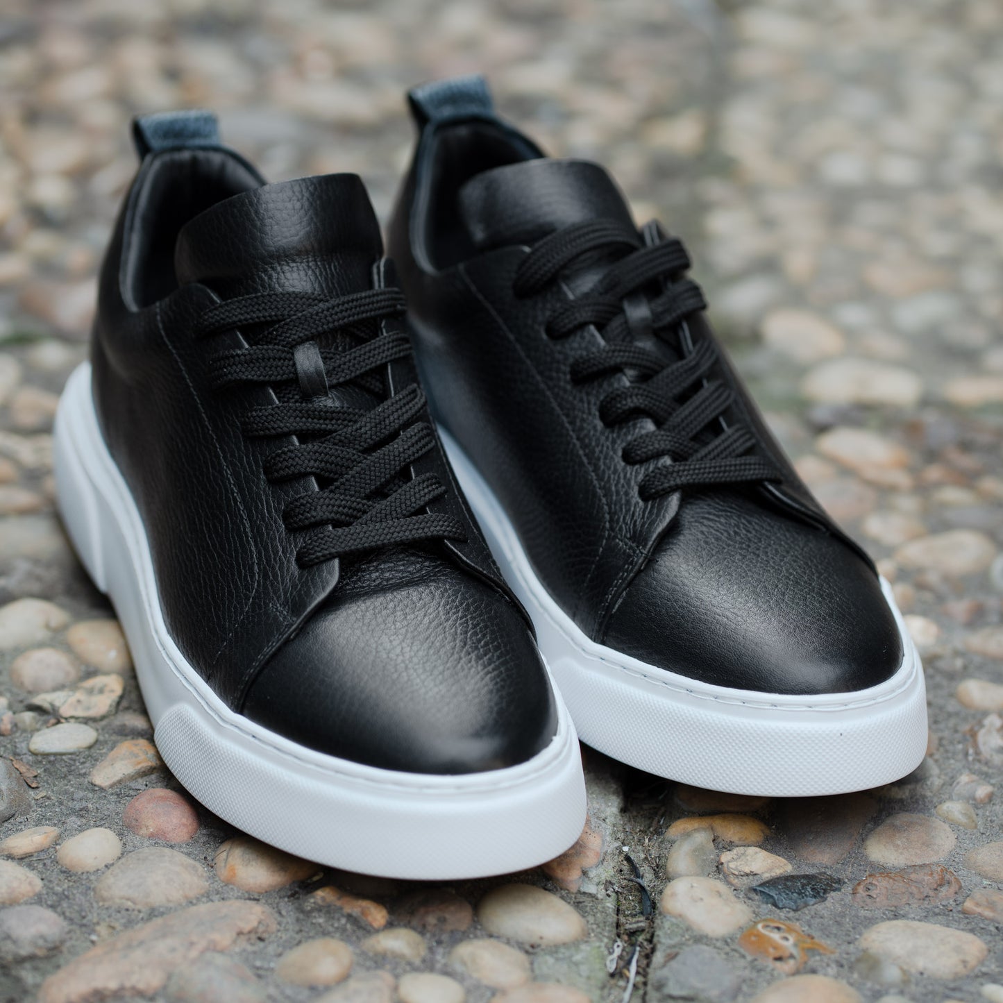 Basket classique cuir noir BCV11