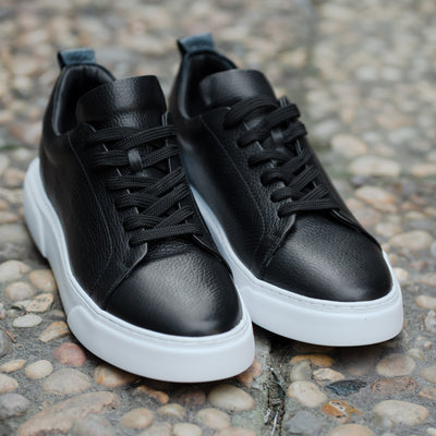 Basket classique cuir noir BCV11