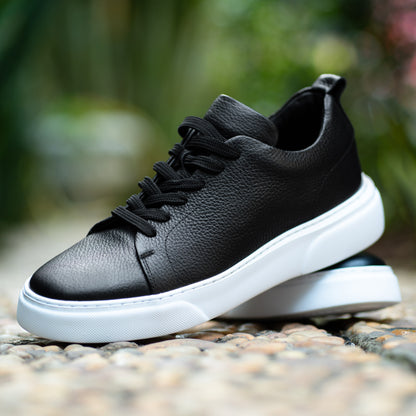 Basket classique cuir noir BCV11