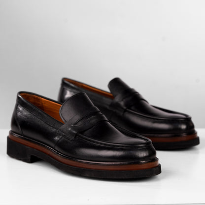 Mocassin cuir noir MCC11