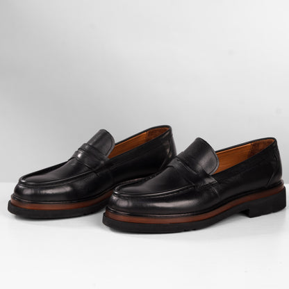 Mocassin cuir noir MCC11