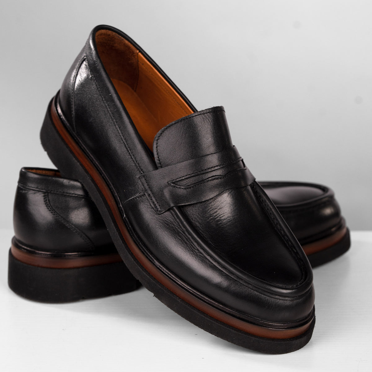 Mocassin cuir noir MCC11