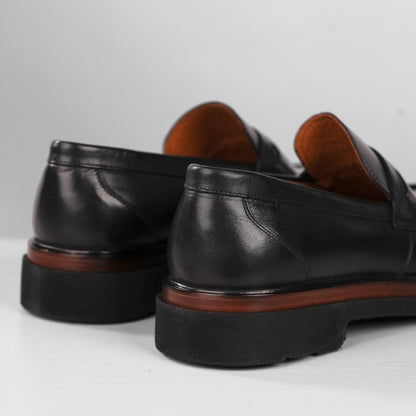 Mocassin cuir noir MCC11