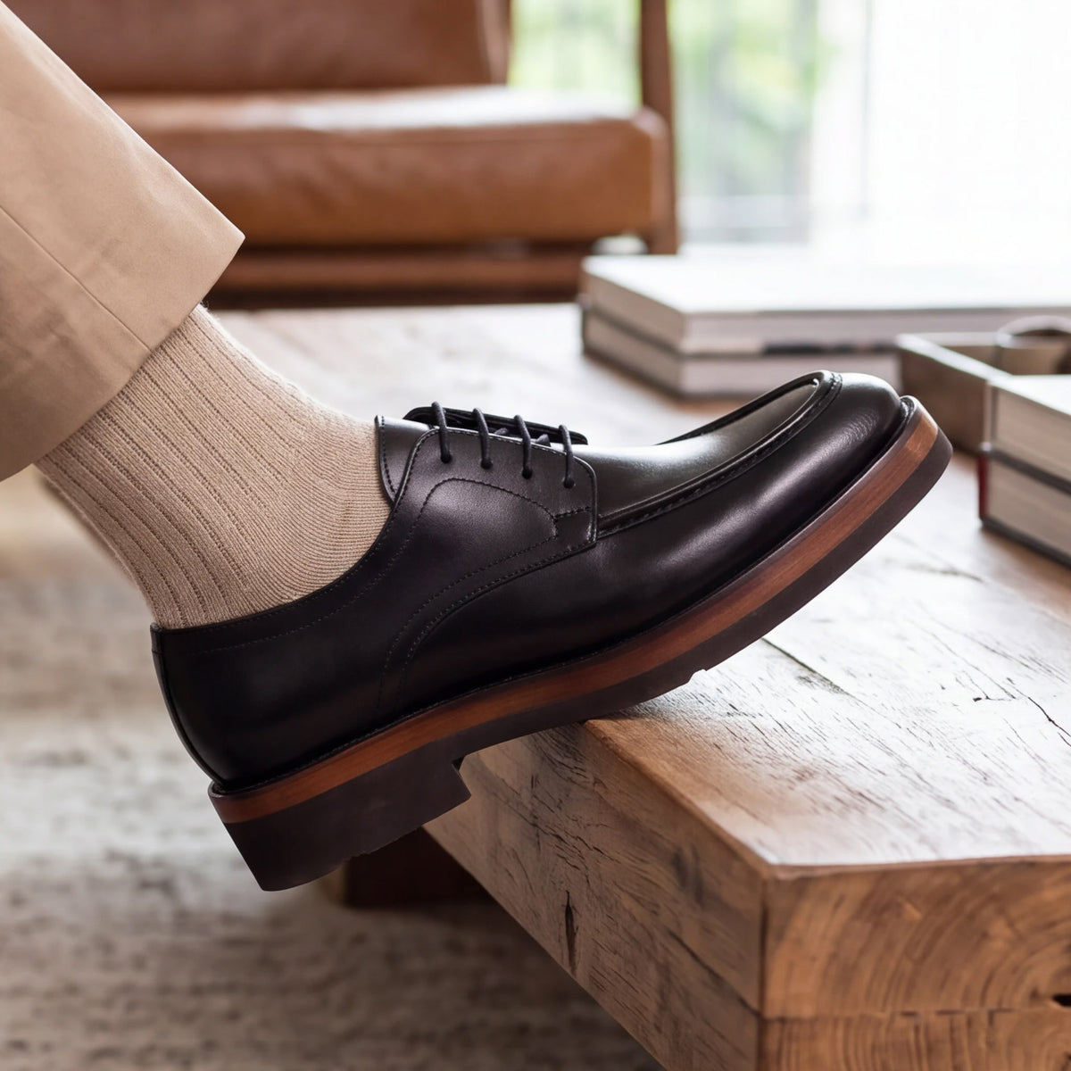 Chaussure de ville noir en cuir CCW1