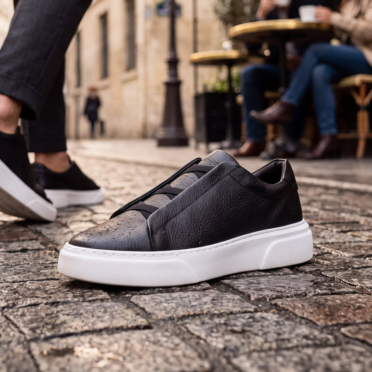 Basket classique cuir noir BCVX