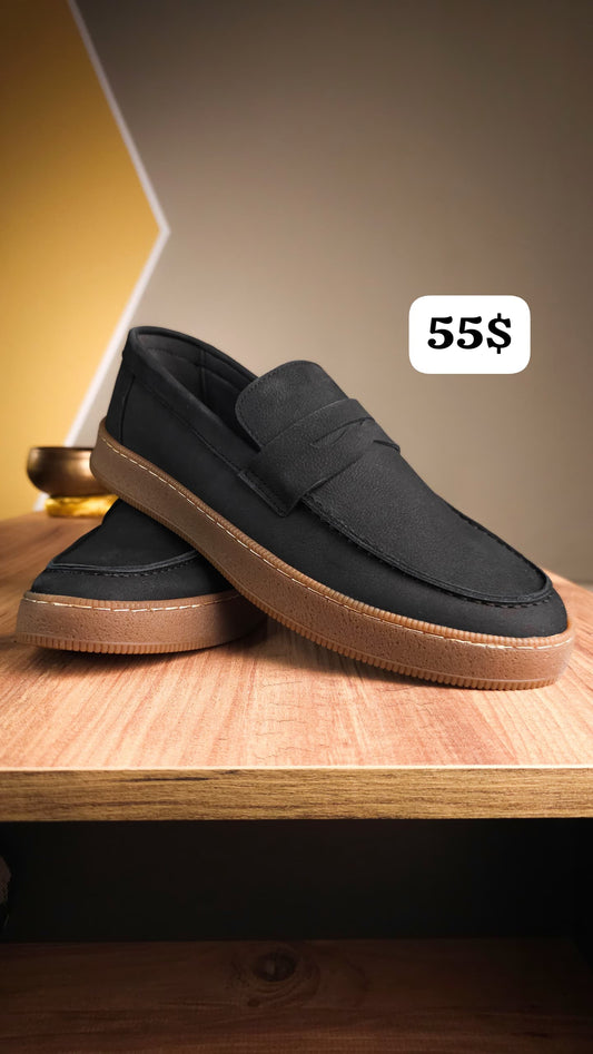 Mocassin basket cuir nubuck