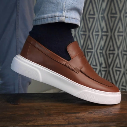 Mocassin basket marron cuir MBC2