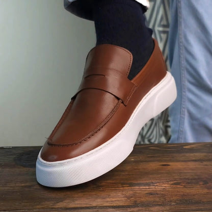Mocassin basket marron cuir MBC2