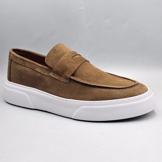 chaussure daim beige