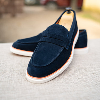 Mocassin Relaxe daim bleu