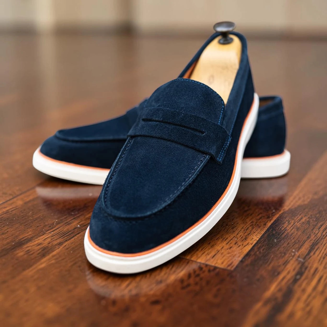 Mocassin Relaxe daim bleu MDH5