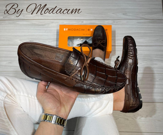 Mocassin Laset café cuir