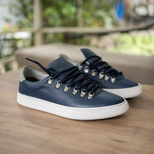 Basket Relaxe Cuir bleu